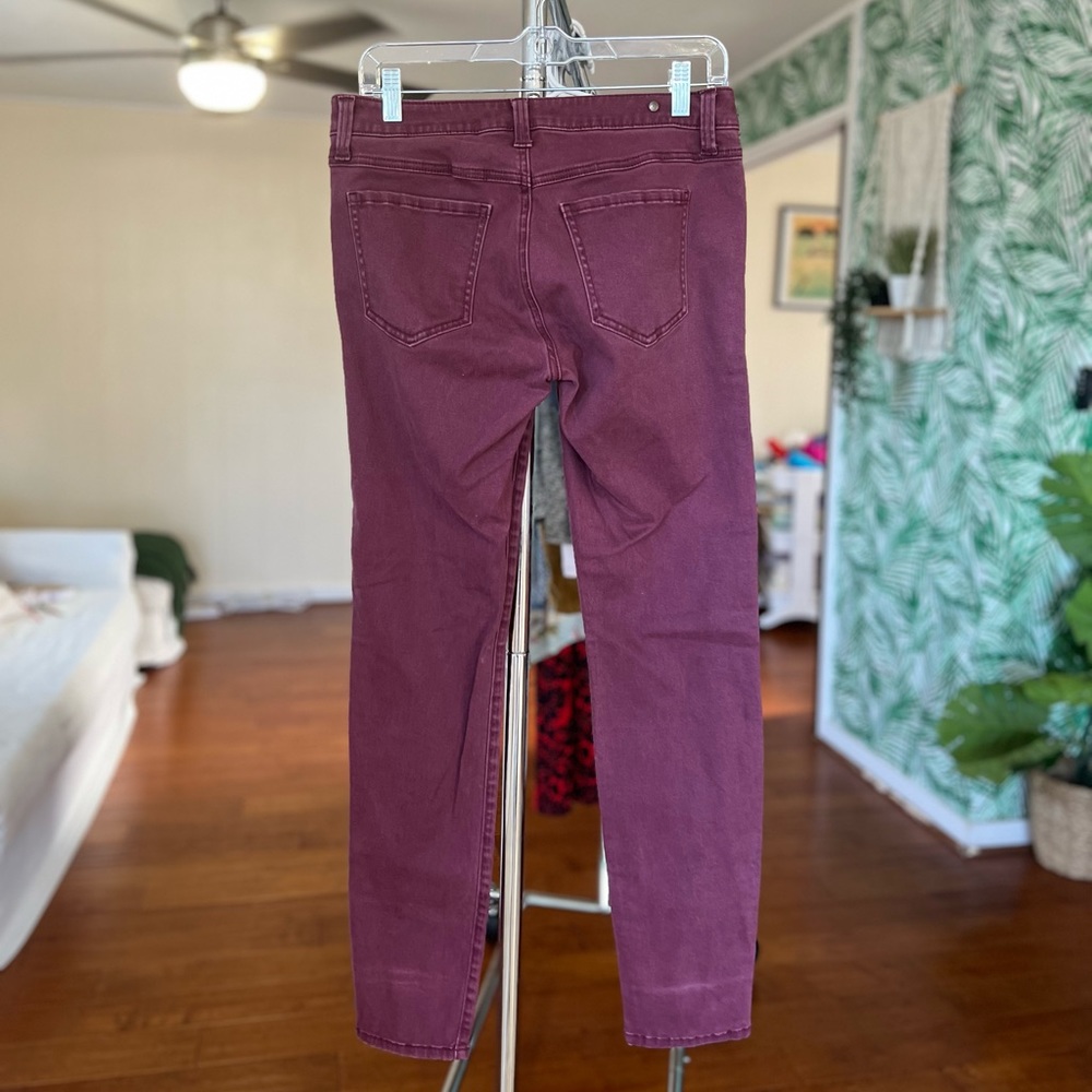 Cabi Bordeaux Skinny Jean Denim Pant Purple Wine Red 919 Sz 4 - Picture 5 of 7